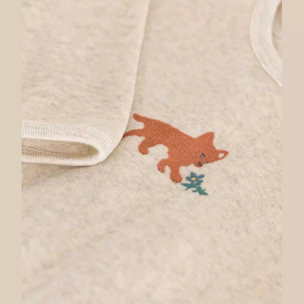 Pyjama en velours à imprimé petit renard