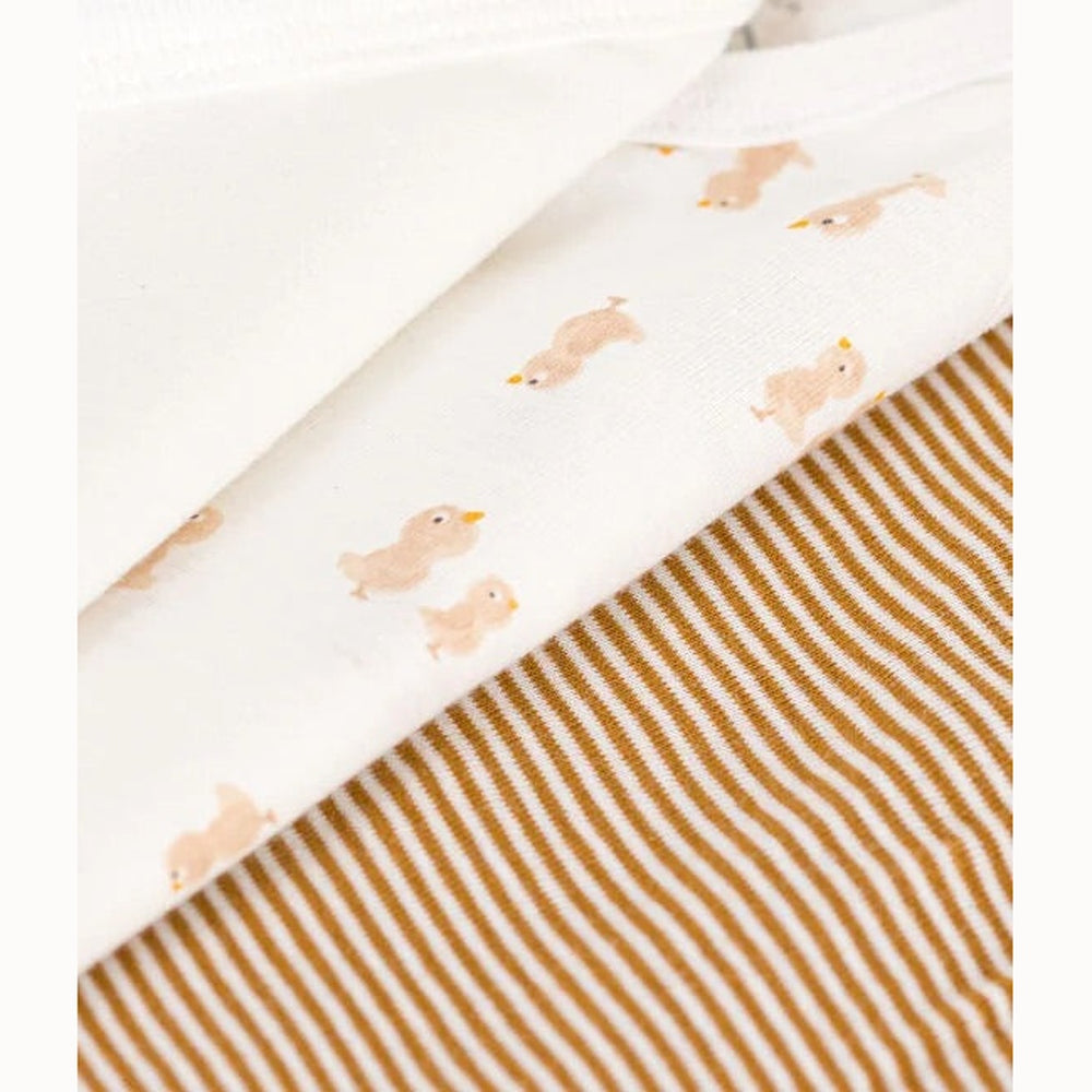 Petit Bateau | Lot de 3 bodies croisés en coton à manches longues