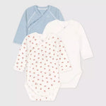 Set de 3 bodies croisés à manches longues Petit Bateau