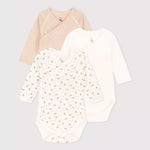 Lot de 3 bodies croisés à manches longues Petit Bateau