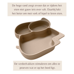 Assiette compartimentée Pinnawala avec ventouse l Beige