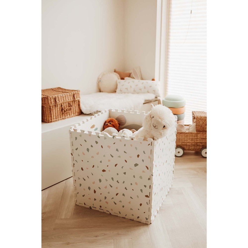 Play&Go Tapis de jeu puzzle - Eevaa 2-en-1 tapis puzzle/boîte de rangement - Village/Terrazzo