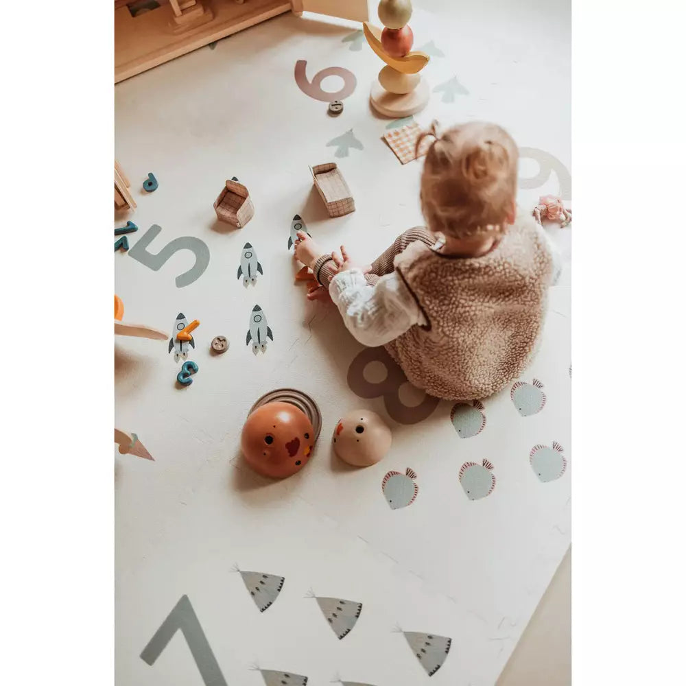 PLAY&GO TAPIS DE JEU PUZZLE - EEVAA TAPIS PUZZLE 2 EN 1/BOÎTE DE RANGEMENT - NOMBRES/POINTS