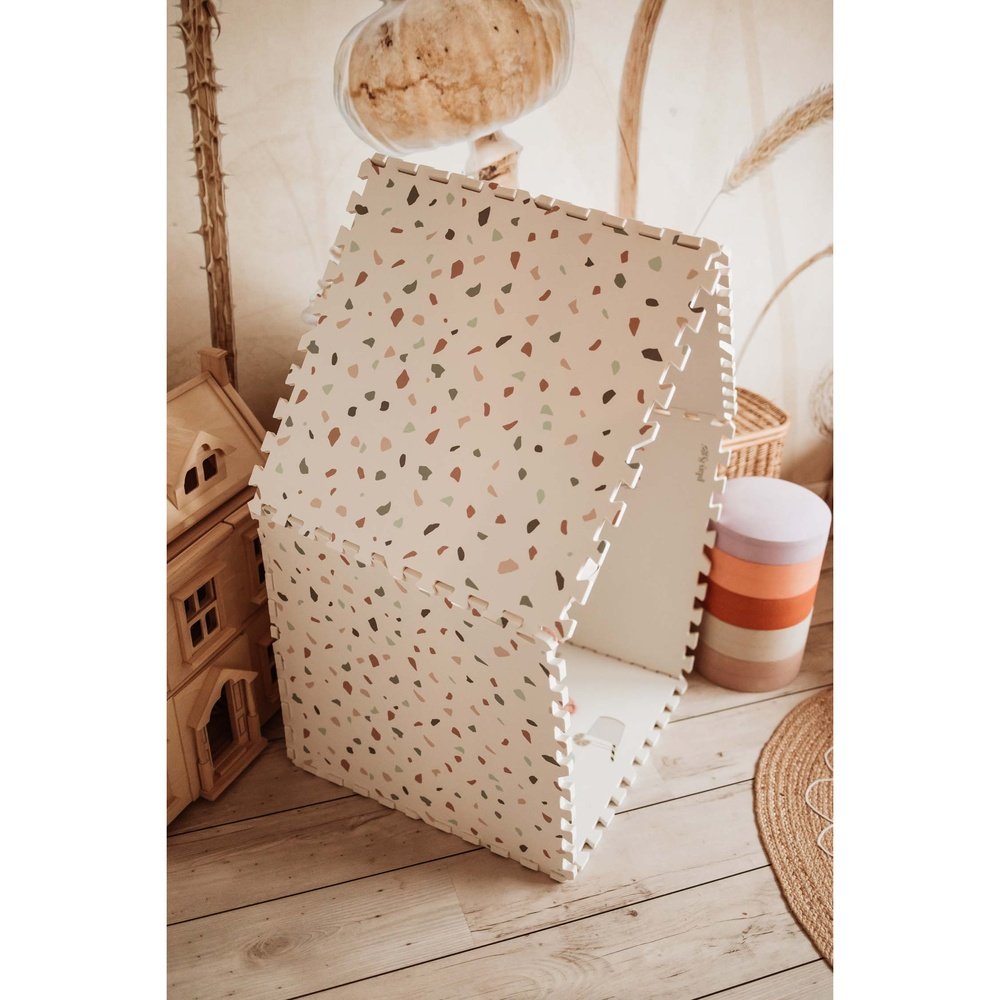 Tapis de jeu puzzle Play&Go - Eevaa tapis puzzle/boîte de rangement 2 en 1 - alphabet/terrazzo