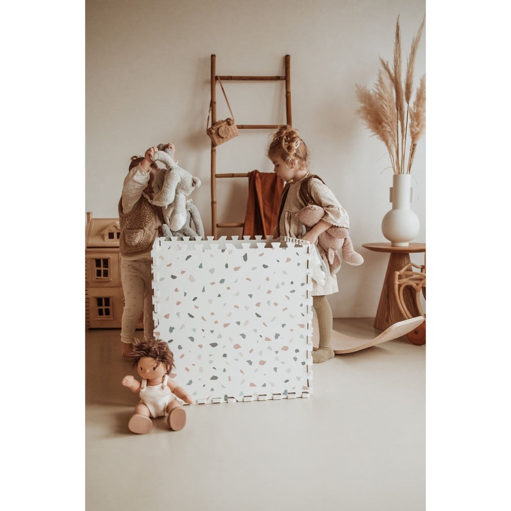Play&Go Tapis de jeu puzzle - Eevaa 2 en 1 tapis puzzle/boîte de rangement - Alphabet/Terrazzo