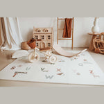 Tapis de jeu puzzle Play&Go - Eevaa tapis puzzle 2-en-1/coffre de rangement - alphabet/terrazzo