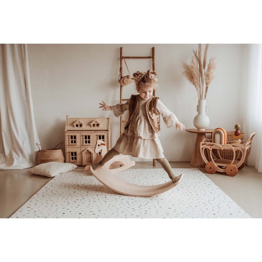 Tapis de jeu puzzle Play&Go - Eevaa tapis puzzle/boîte de rangement 2-en-1 - Alphabet/Terrazzo