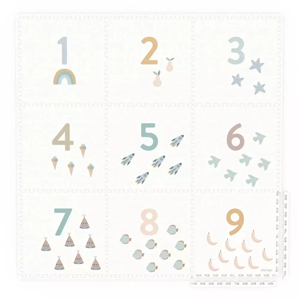 PLAY&GO TAPIS DE JEU PUZZLE - EEVAA TAPIS PUZZLE 2-EN-1/BOÎTE DE RANGEMENT - CHIFFRES/POINTS