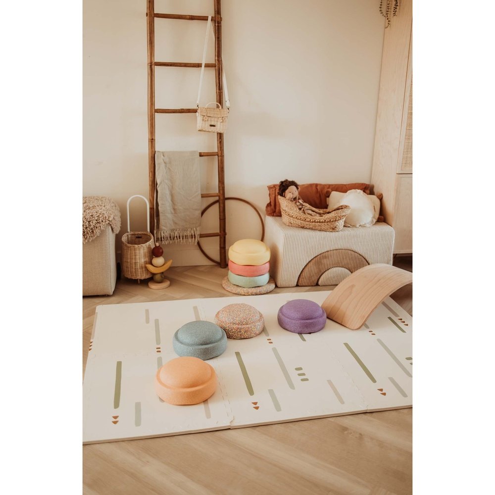 Tapis de jeu puzzle Play&Go - Eevaa 2-en-1 tapis puzzle/boîte de rangement - Ferme | Mousse
