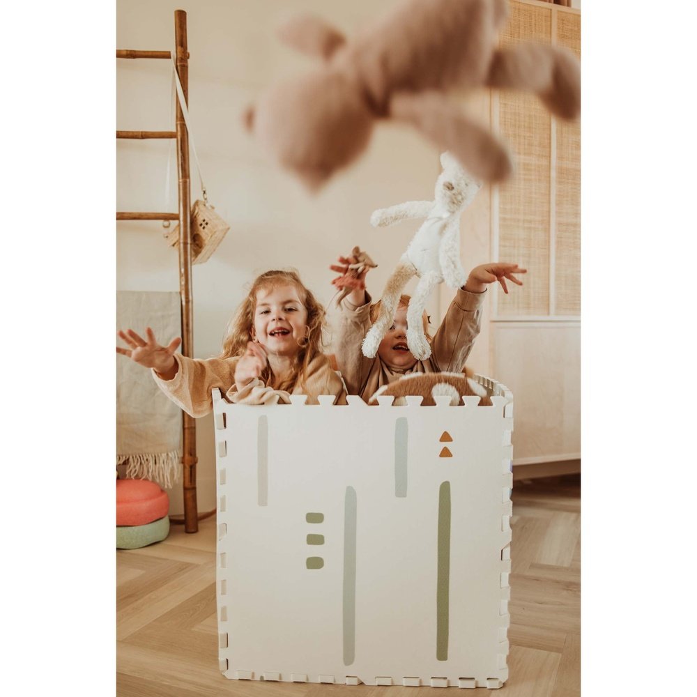 Play&Go Tapis de jeu puzzle - Eevaa Tapis puzzle/boîte de rangement 2-en-1 - Ferme | Mousse