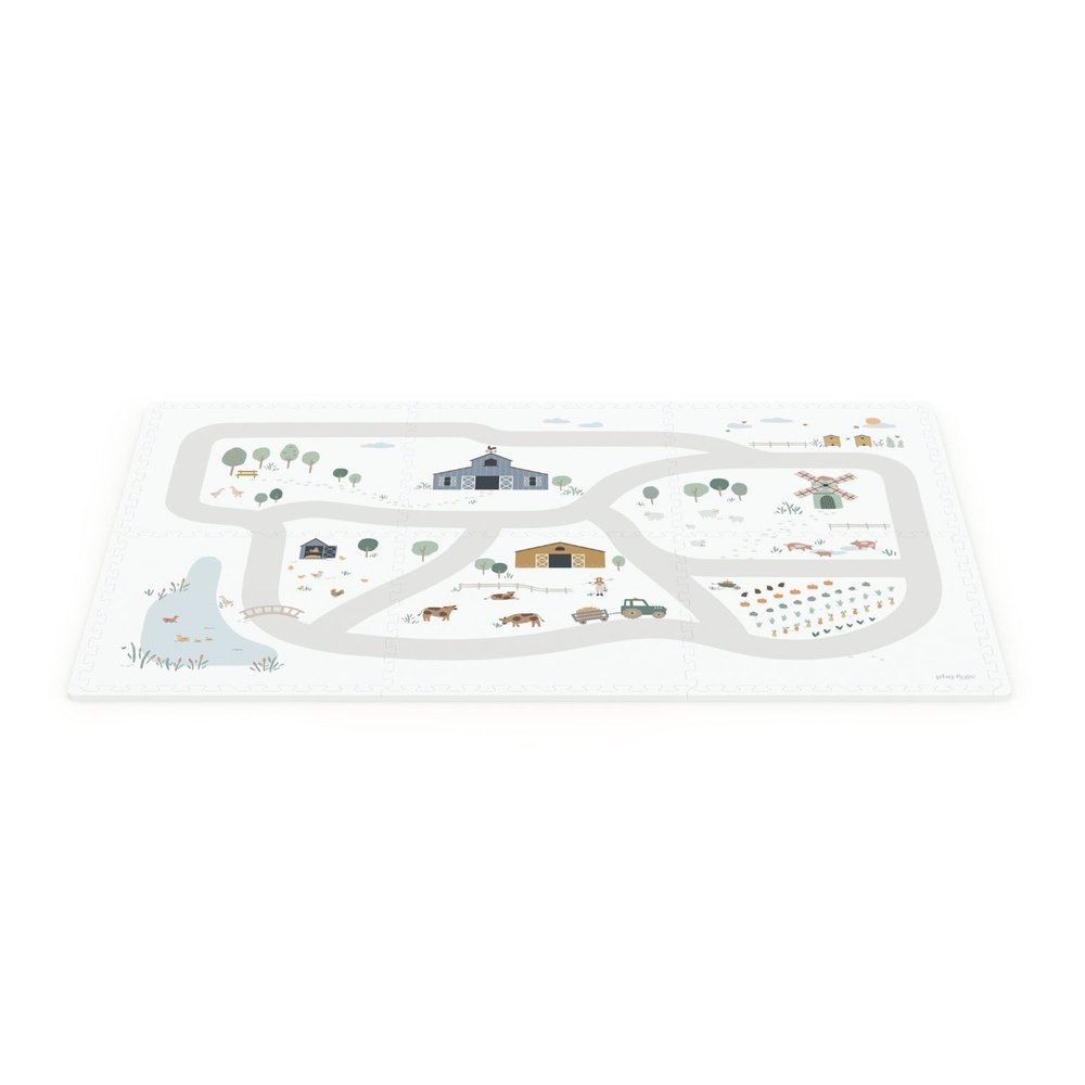 Play&Go Tapis de jeu puzzle - Eevaa 2 en 1 tapis puzzle/boîte de rangement - Ferme | Mousse