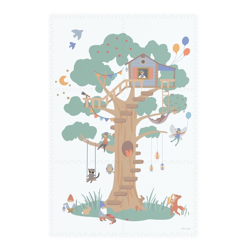 Play&Go Tapis de jeu puzzle - Eevaa Tapis puzzle/boîte de rangement 2-en-1 - Treehouse | Foam