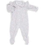 Combinaison Bébé En Velours Ultra Doux Gris Chiné Avec Volants