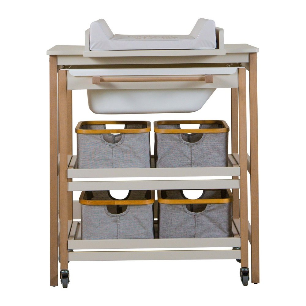 TABLE À LANGER AVEC BAIGNOIRE SMART - ARGILE NATURELLE