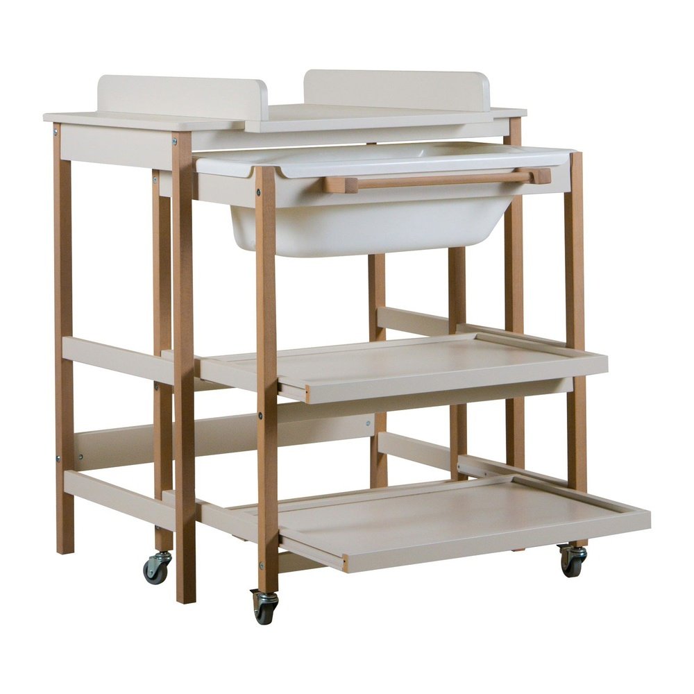 TABLE À LANGER AVEC BAIN SMART - CLAY NATURAL