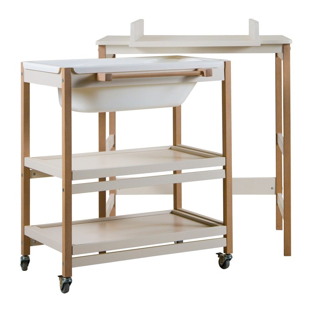 TABLE À LANGER AVEC BAIN SMART - CLAY NATURAL
