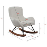 Jaxx chaise à bascule pour enfant en bouclette blanche