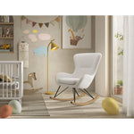 Jaxx Fauteuil à bascule en bouclé blanc