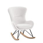 Jaxx fauteuil à bascule en bouclé blanc