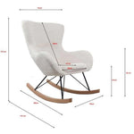 Fauteuil à bascule Jaxx en bouclette blanc