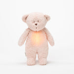 Peluche Moonie - The Humming Bear Organic 2.0 - Rose naturel | Peluche à bruit blanc avec veilleuse