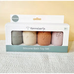 txt
Set de 4 jouets de bain en silicone - tons terre