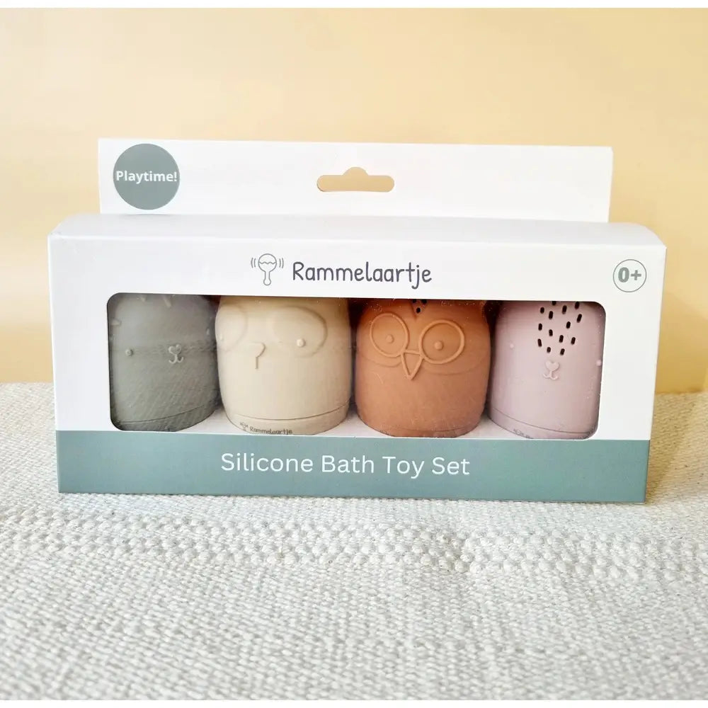 txt
Set de 4 jouets de bain en silicone - tons terre