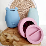 Tirelire souple en silicone - lapin rose