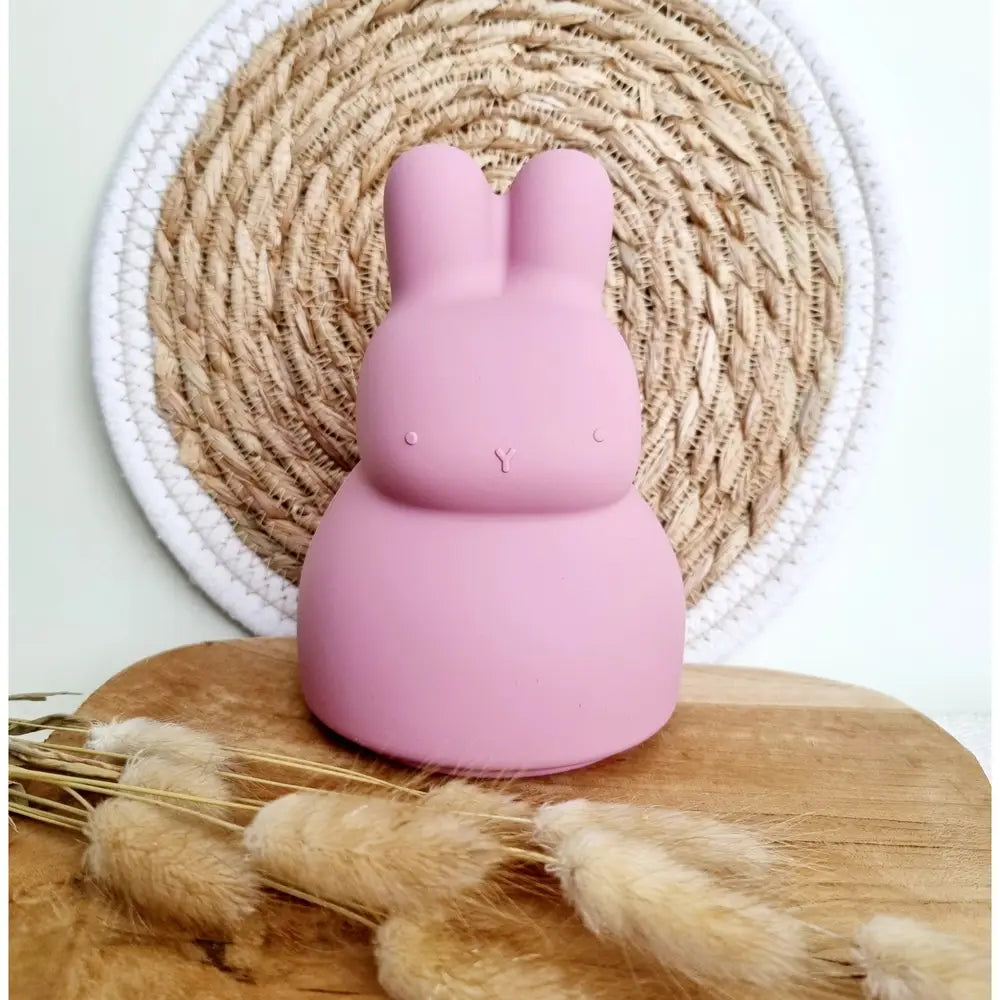 Tirelire flexible en silicone - Lapin rose