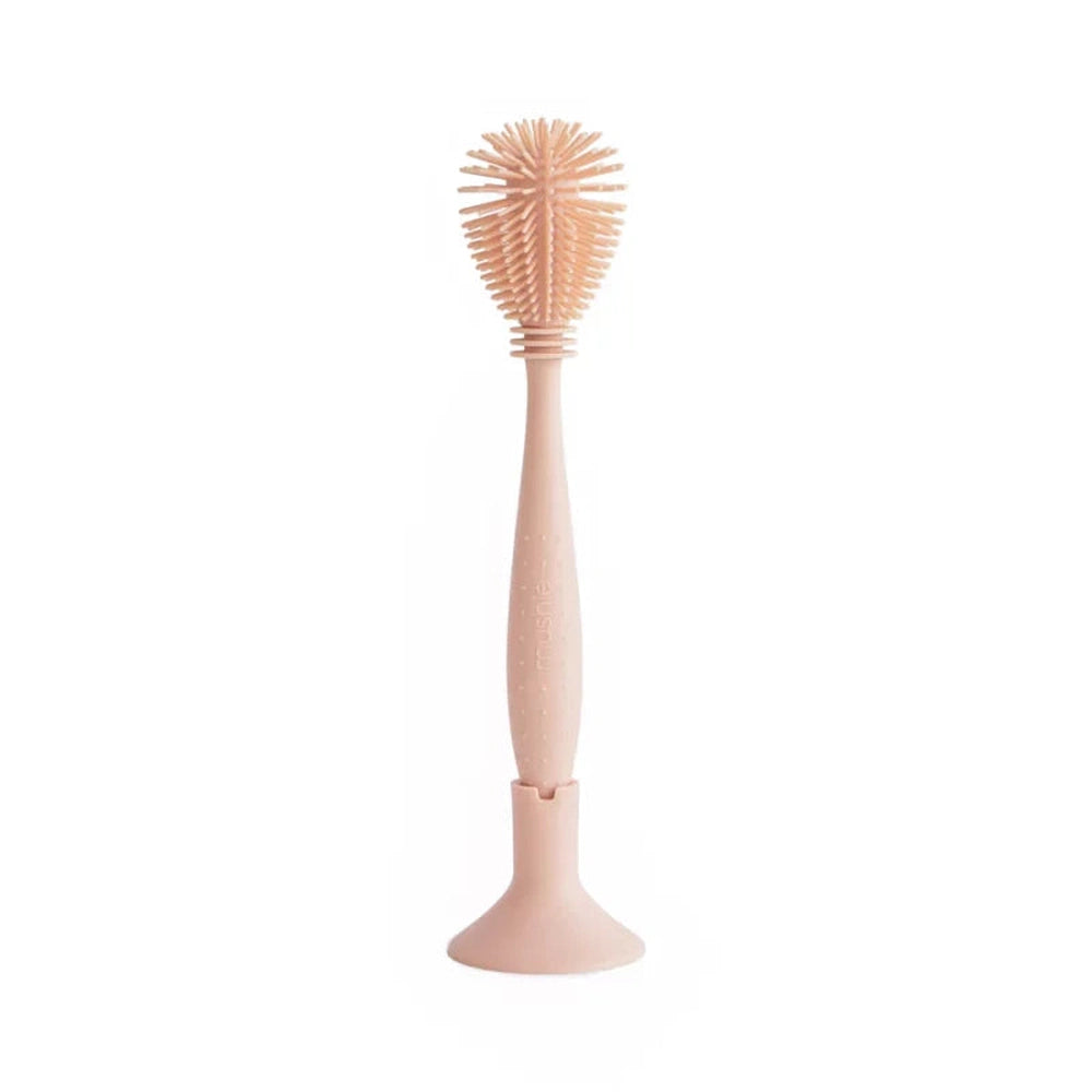 Brosse à biberon en silicone Mushie - Nettoyage des biberons - Blush