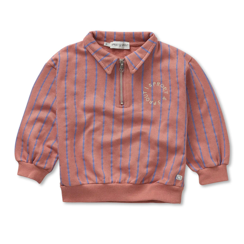 Sproet et Sprout Sweatshirt col zippé Rose Dawn