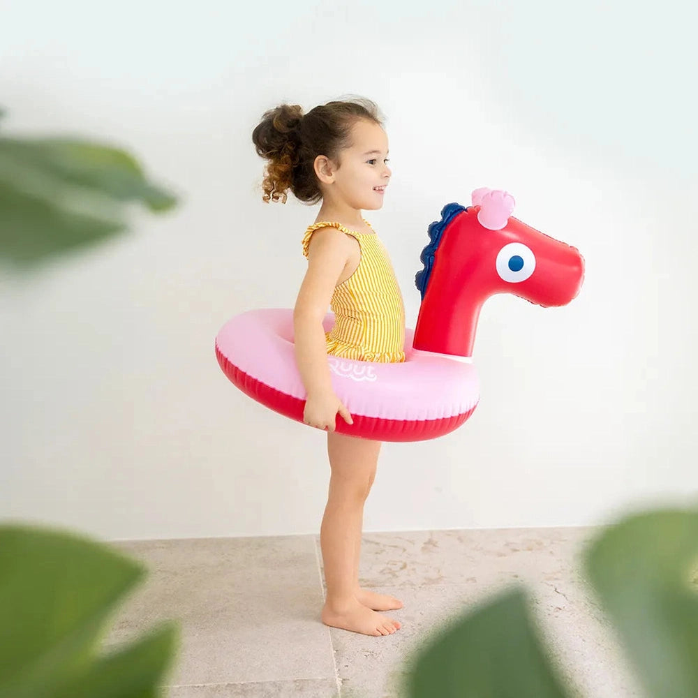 Bouée de natation Quut Cheval Rose pour enfants – double plaisir dans l’eau avec style