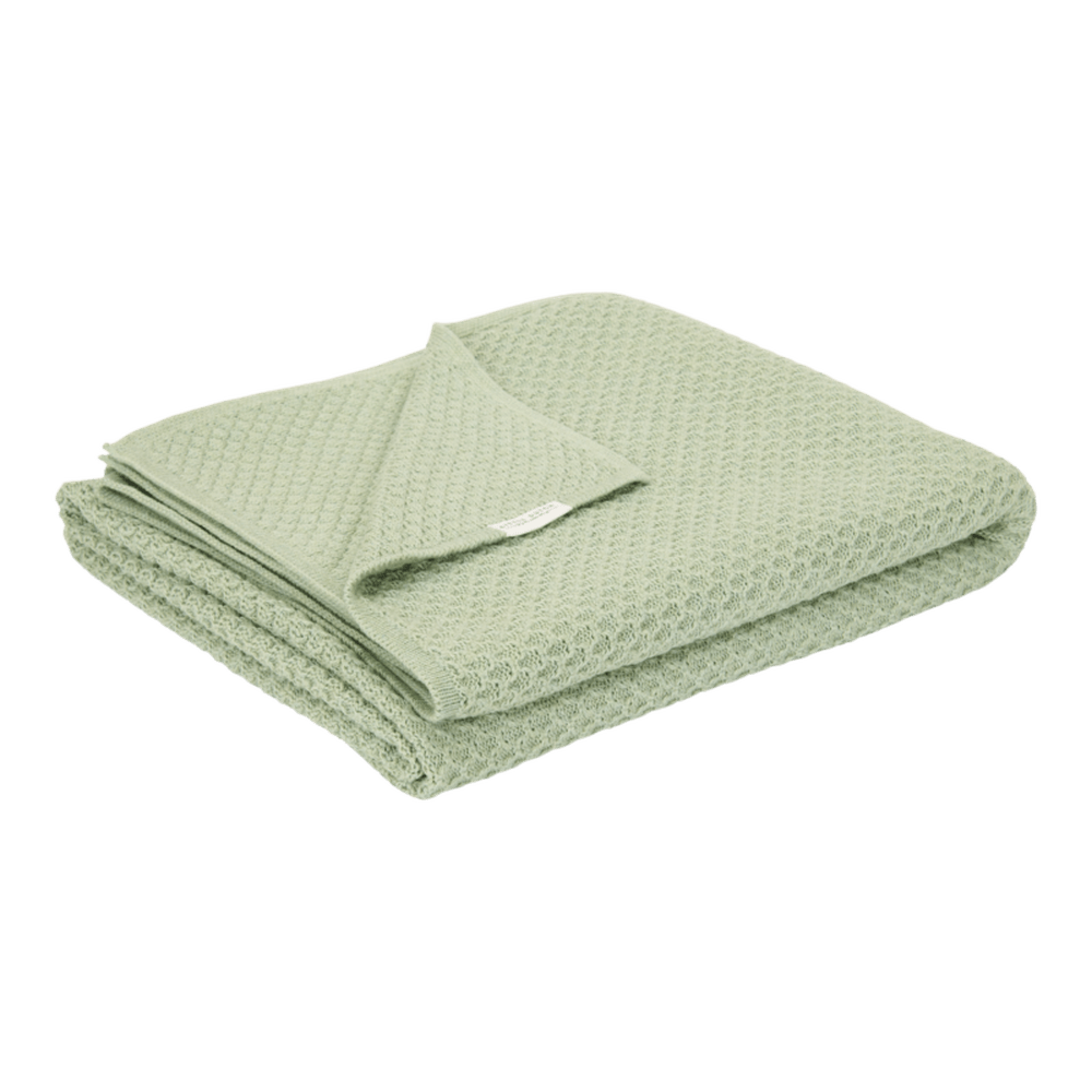 Little Dutch Couverture de berceau tricotée Pure Sage