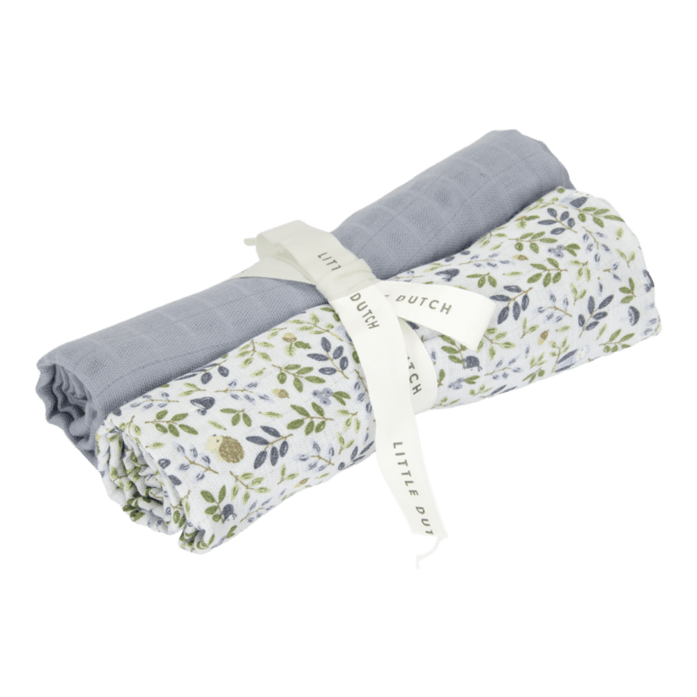Langes hydrophiles Little Dutch 70x70 - Forest Adventure / Bleu denim