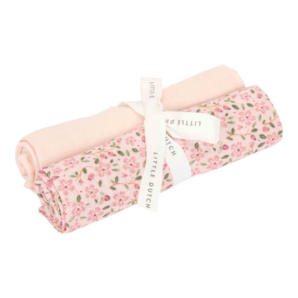 Little Dutch Lot de 70x70 carrés en mousseline - Fairy Floral/Blossom