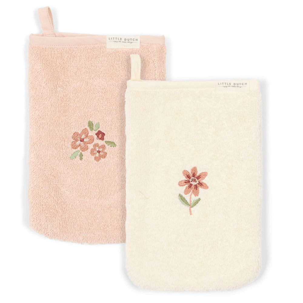 Set de gants de toilette Little Dutch en tissu hydrophile Fairy Garden brodé