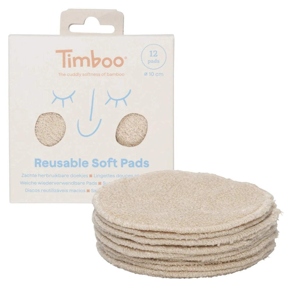 Timboo Disques réutilisables ronds, 12 lingettes - Frosted Almond