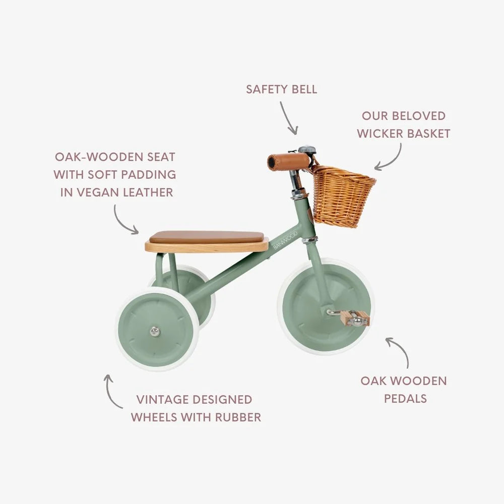 Banwood Tricycle / Trike vintage - vert forêt