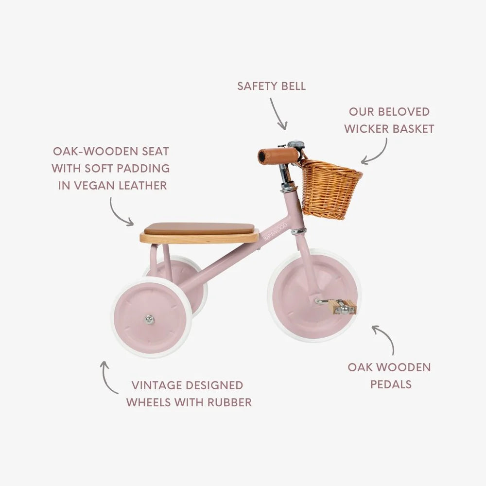 Banwood Tricycle / Trike vintage - rose poudré