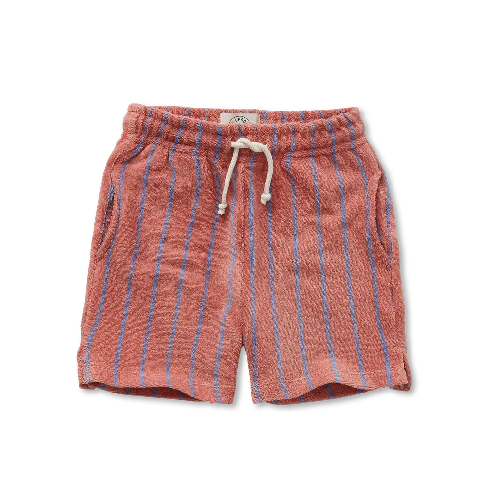 Sproet et Sprout short en tissu éponge à fines rayures