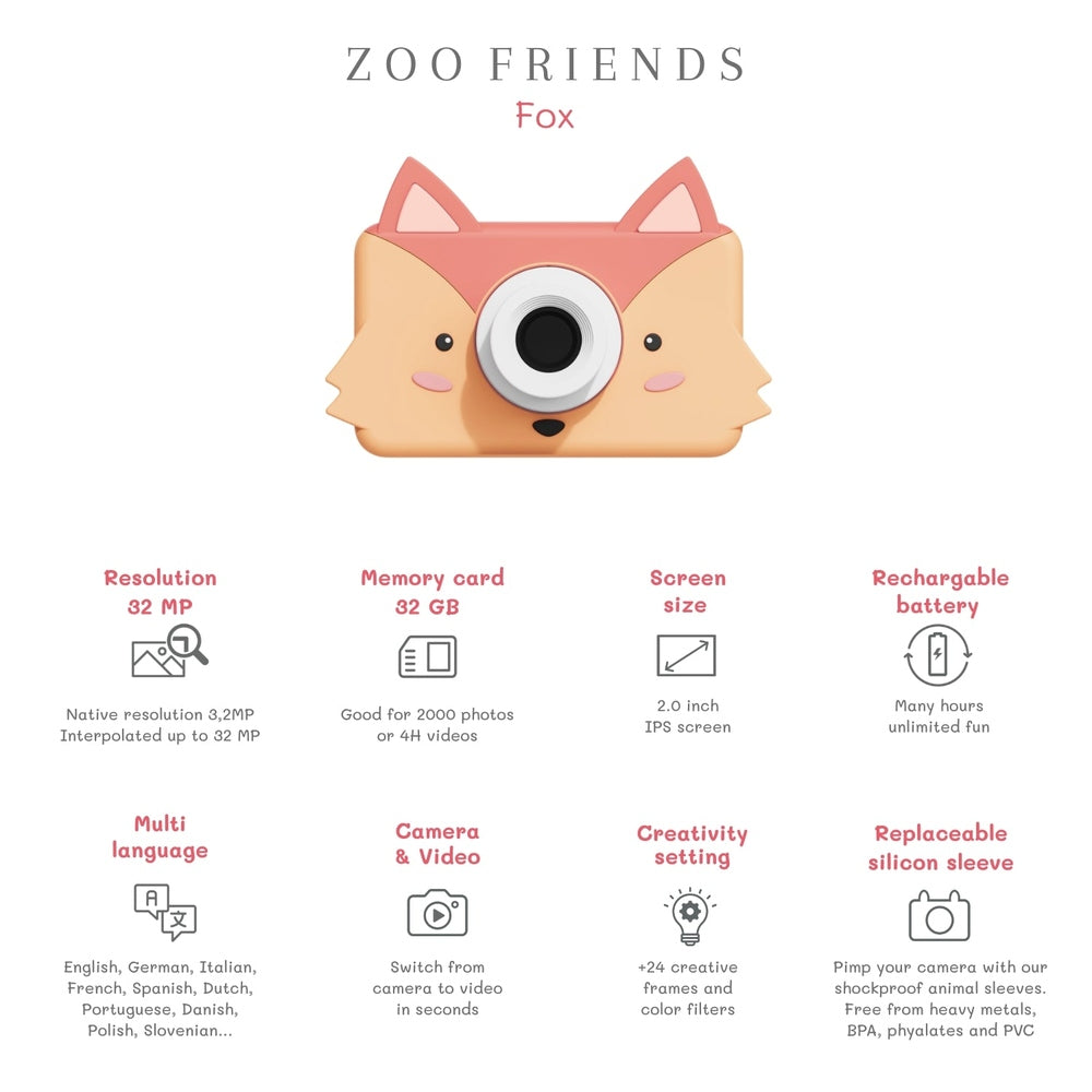 The Zoofamily Zoo Friends - Renard | Appareil photo pour enfant