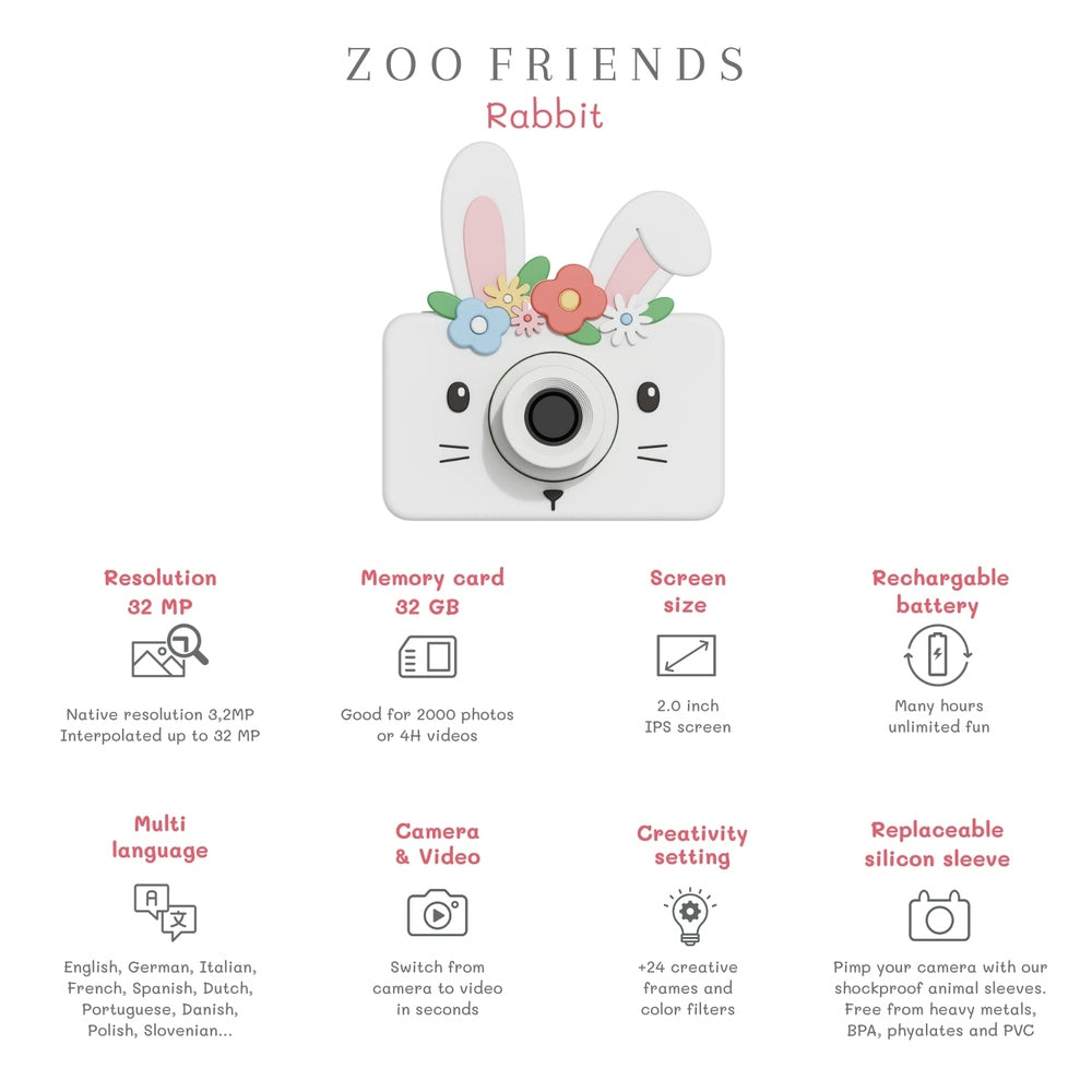 Les Zoofamily Zoo Friends - Lapin Flower | appareil photo pour enfants