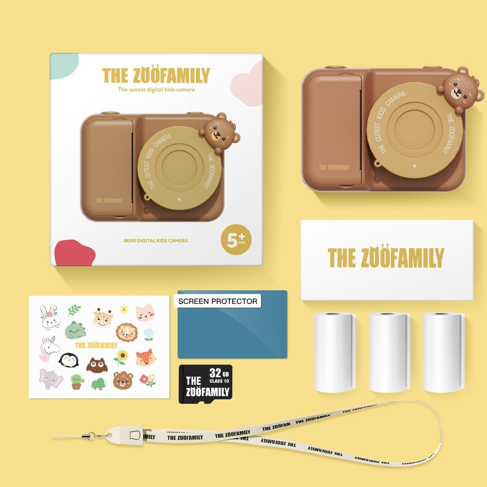 Le Zoofamily Zoo Print - ours | Appareil photo pour enfants avec impression instantanée