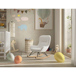 Fauteuil à bascule pour enfant Jaxx en bouclé blanc