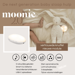 Moonie Konijn The Humming Bunny Organic 2.0 - Gris naturel | Peluche bruit blanc avec veilleuse