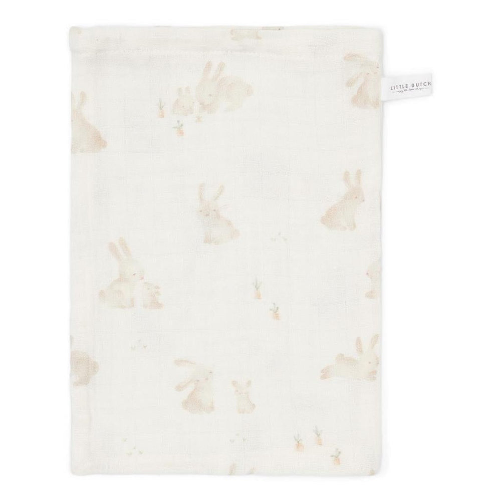 Little Dutch Lot de gants de toilette hydrophiles bébé Bunny / beige