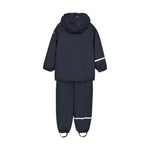 Combinaison de pluie imperméable pour enfants en plastique recyclé - bleu marine foncé
