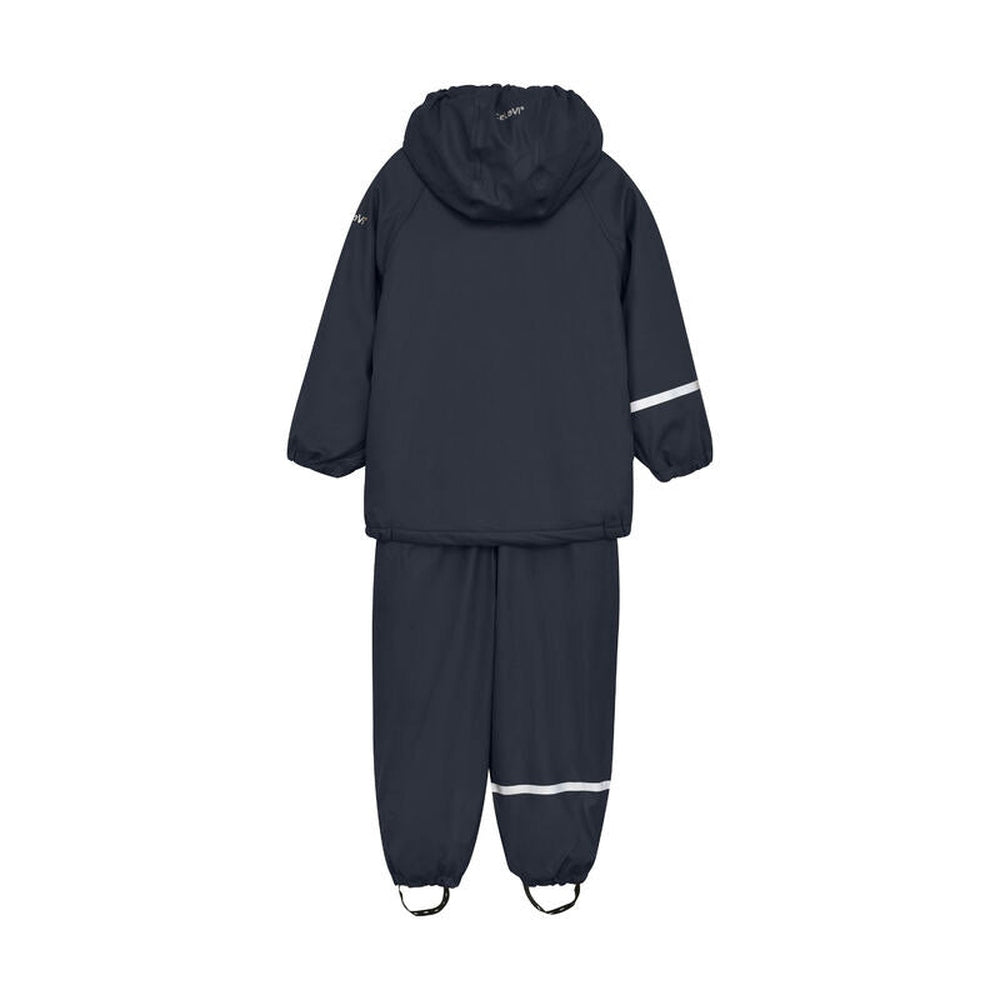 Combinaison de pluie imperméable pour enfants en plastique recyclé - bleu marine foncé