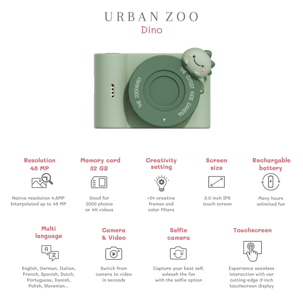 The Zoofamily Urban Zoo - Dino | Appareil photo pour enfants