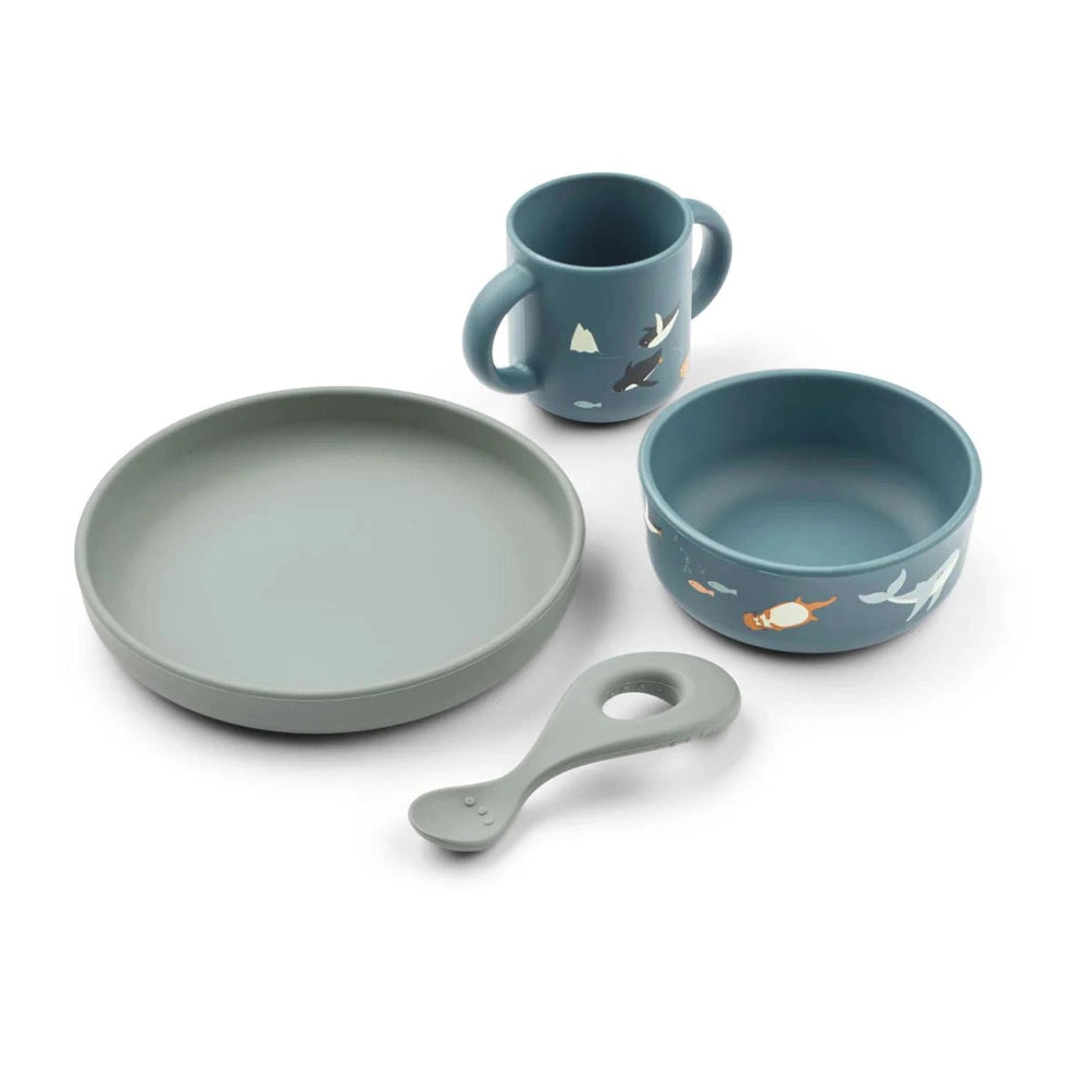 Liewood Service de table - Vivi Printed Tableware Set - Arctic Sea / Ocean view